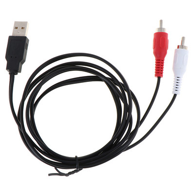 Двоен RCA мъжки към USB мъжки композитен адаптерен удължителен кабел за аудио и видео данни