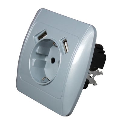 Nová USB zásuvka na nabíjanie telefónu Doprava zdarma Dvojitý USB port 5V 2A USB zásuvka zlatá farba E1-01J