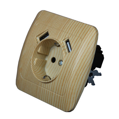 Nová USB zásuvka na nabíjanie telefónu Doprava zdarma Dvojitý USB port 5V 2A USB zásuvka zlatá farba E1-01J