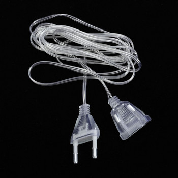 220V прозрачен захранващ удължителен кабел EU String Wire AC Стандартен превключвател кабел за LED струнна светлина Коледна лампа Декорация