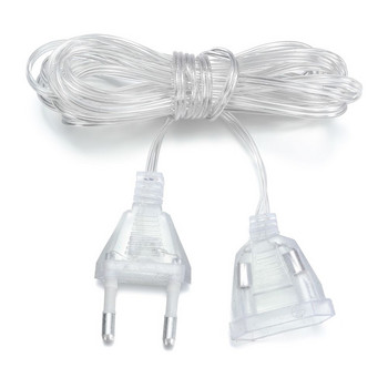 220V Διαφανές καλώδιο προέκτασης τροφοδοσίας EU String καλώδιο AC Τυπικό καλώδιο διακόπτη για χριστουγεννιάτικο φωτιστικό LED String Light