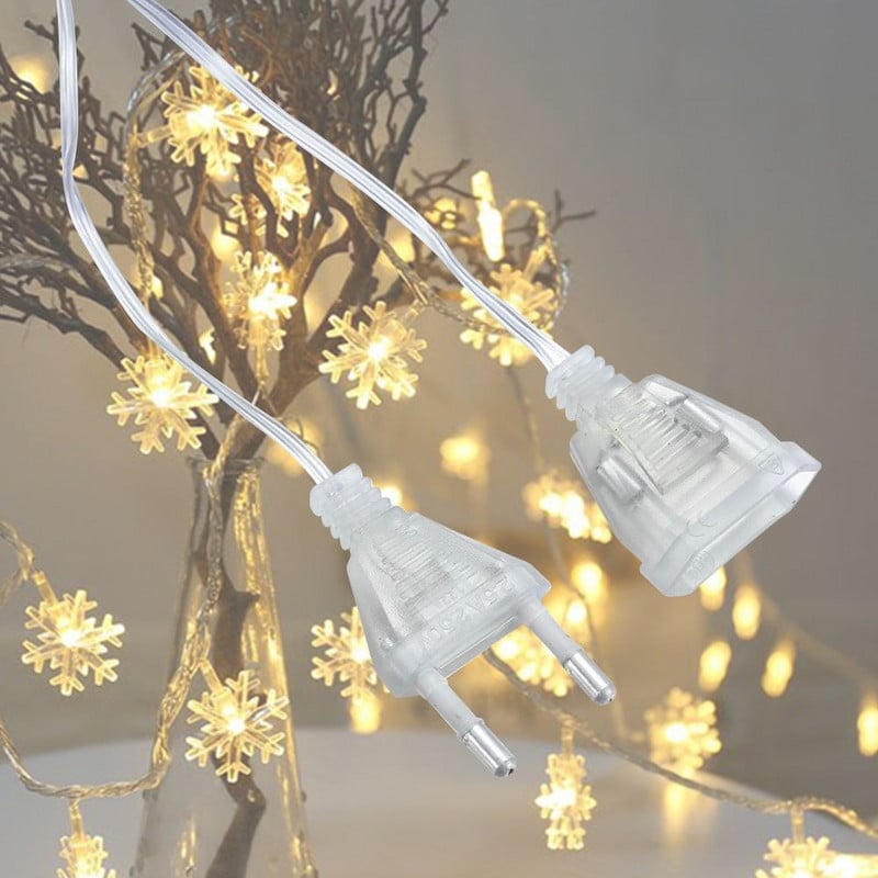 Priehľadný predlžovací kábel 220V, štandardný spínač striedavého prúdu, kábel pre LED reťazové svetlá, vianočnú dekoráciu