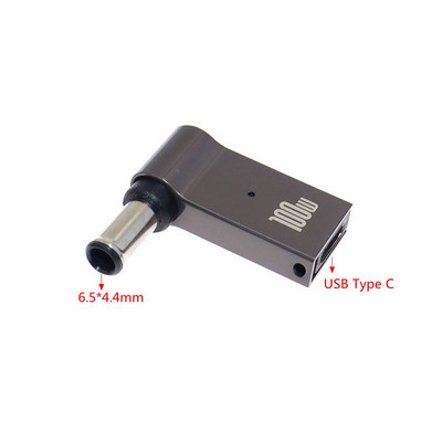 C tipa USB līdz 6,5 x 4,4 6,5 x 4,4 mm vīriešu spraudņa pārveidotājs 100 W klēpjdatora uzlādes kabelis Sony LG piezīmjdatora barošanas avota adapterim
