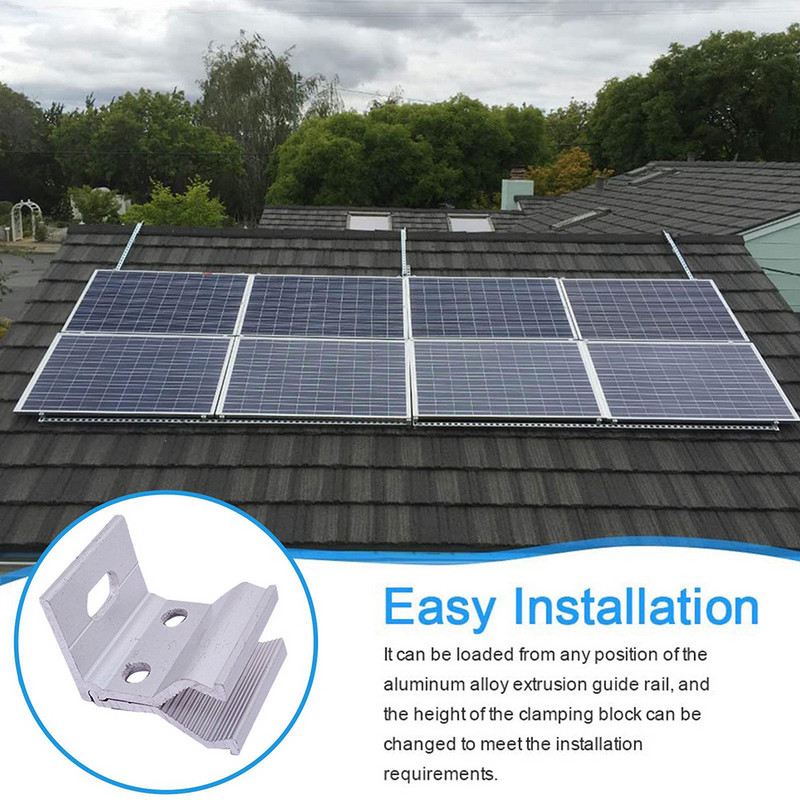 Standarta saules paneļa zemējuma klips Fotoelementu atbalsts Saules sistēmas daļas Automašīnu nojumes