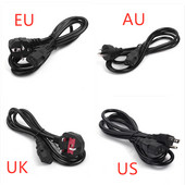 Odolný 3-kolíkový 1,2 m kábel napájacieho adaptéra pre EÚ, USA, Austráliu a Spojené kráľovstvo (4 štandardy) pre PC a notebooky