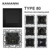 Apaļās kastes sienas slēdzis melns alumīnija Eu Fr Elektriskās rozetes ar ūdensnecaurlaidīgu vāku USB RJ45 DIY slēdža funkciju taustiņi un rāmis