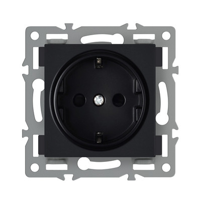 Apaļās kastes sienas slēdzis melns alumīnija Eu Fr Elektriskās rozetes ar ūdensnecaurlaidīgu vāku USB RJ45 DIY slēdža funkciju taustiņi un rāmis