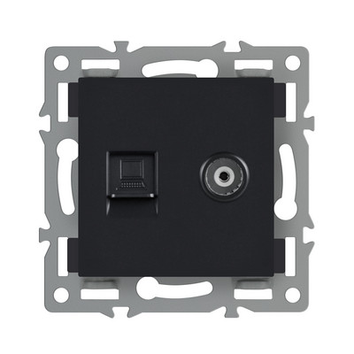 Apaļās kastes sienas slēdzis melns alumīnija Eu Fr Elektriskās rozetes ar ūdensnecaurlaidīgu vāku USB RJ45 DIY slēdža funkciju taustiņi un rāmis