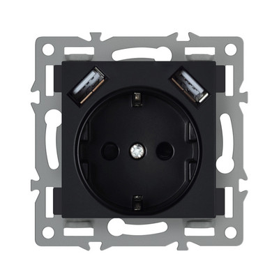 Apaļās kastes sienas slēdzis melns alumīnija Eu Fr Elektriskās rozetes ar ūdensnecaurlaidīgu vāku USB RJ45 DIY slēdža funkciju taustiņi un rāmis