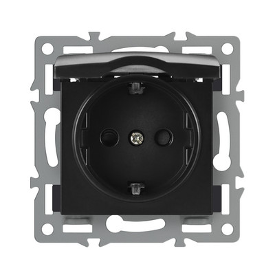 Apaļās kastes sienas slēdzis melns alumīnija Eu Fr Elektriskās rozetes ar ūdensnecaurlaidīgu vāku USB RJ45 DIY slēdža funkciju taustiņi un rāmis