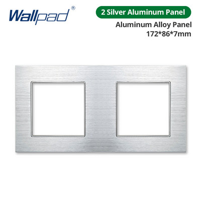 Ταπετσαρία τοίχου Ασημένιο πάνελ αλουμινίου Διακόπτης φωτός τοίχου Κλειδί λειτουργίας Μόνο DIY Δωρεάν Συνδυασμός 52*52mm 1 2 3 4 5 Πολλαπλό πλαίσιο
