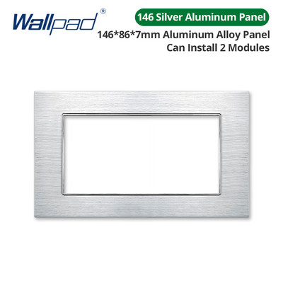 Ταπετσαρία τοίχου Ασημένιο πάνελ αλουμινίου Διακόπτης φωτός τοίχου Κλειδί λειτουργίας Μόνο DIY Δωρεάν Συνδυασμός 52*52mm 1 2 3 4 5 Πολλαπλό πλαίσιο