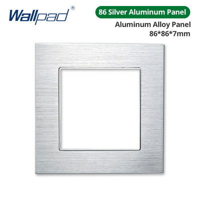 Ταπετσαρία τοίχου Ασημένιο πάνελ αλουμινίου Διακόπτης φωτός τοίχου Κλειδί λειτουργίας Μόνο DIY Δωρεάν Συνδυασμός 52*52mm 1 2 3 4 5 Πολλαπλό πλαίσιο