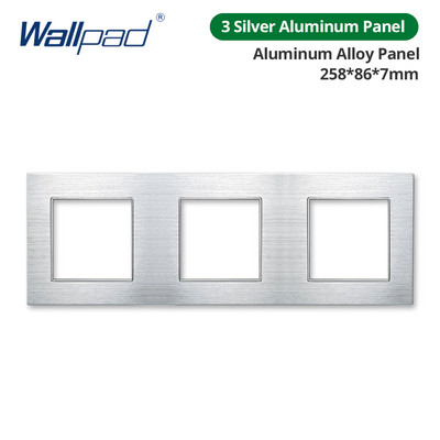 Ταπετσαρία τοίχου Ασημένιο πάνελ αλουμινίου Διακόπτης φωτός τοίχου Κλειδί λειτουργίας Μόνο DIY Δωρεάν Συνδυασμός 52*52mm 1 2 3 4 5 Πολλαπλό πλαίσιο