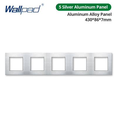 Ταπετσαρία τοίχου Ασημένιο πάνελ αλουμινίου Διακόπτης φωτός τοίχου Κλειδί λειτουργίας Μόνο DIY Δωρεάν Συνδυασμός 52*52mm 1 2 3 4 5 Πολλαπλό πλαίσιο