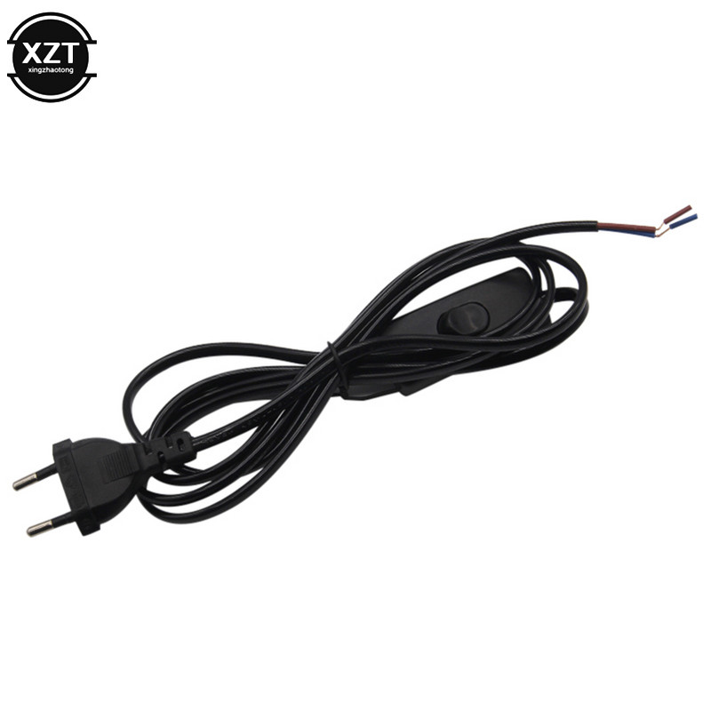 Vahelduvvoolu toitejuhe 1,8 m sisse-välja lüliti pistik juhe Kahe kontaktiga EU pistiku kaabel pikendusjuhtmed USA tüüpi adapter must valge joon LED lambi jaoks