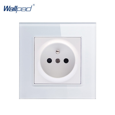 Francia konnektor dugó Földelt üveglap 16A EU francia szabvány elektromos fali aljzat 86mm * 86mm