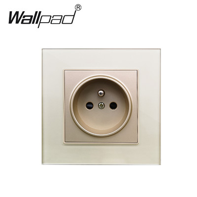 Francia konnektor dugó Földelt üveglap 16A EU francia szabvány elektromos fali aljzat 86mm * 86mm