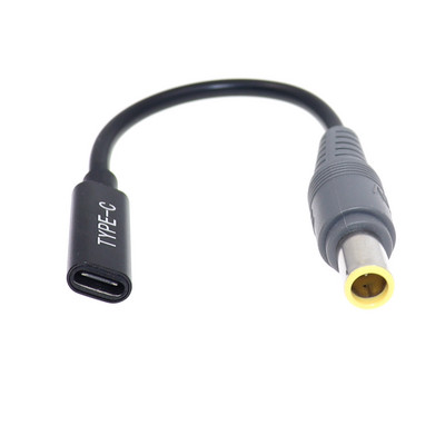 C tipa USB sievišķais līdz 7,9 x 5,5 mm vīrišķais kontaktdakšas savienotājs USB C strāvas adaptera pārveidotājs klēpjdatora uzlādes kabeļa vads Lenovo lādētājam