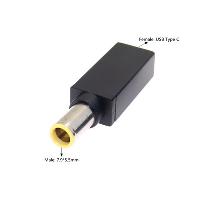 C tipa USB sievišķais līdz 7,9 x 5,5 mm vīrišķais kontaktdakšas savienotājs USB C strāvas adaptera pārveidotājs klēpjdatora uzlādes kabeļa vads Lenovo lādētājam