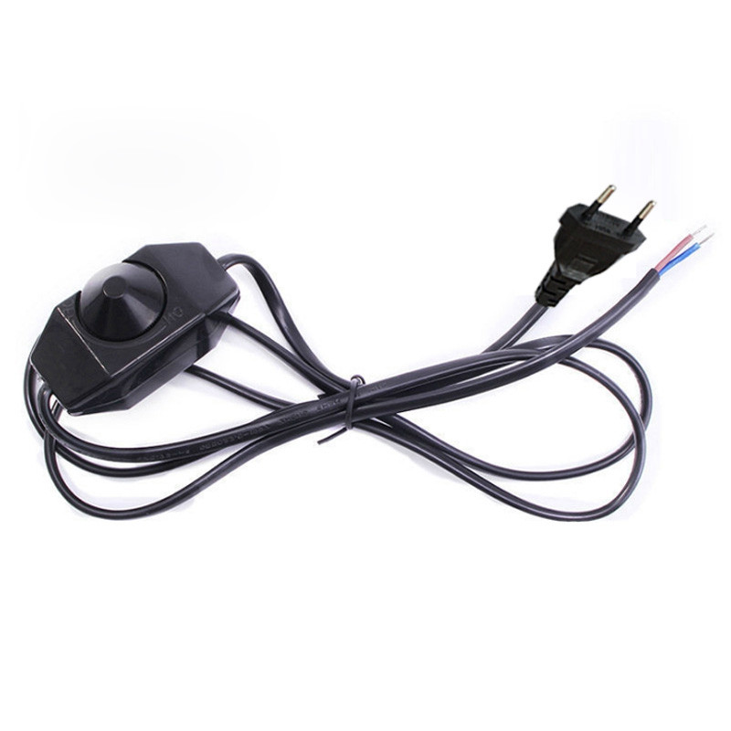 1,8M fekete fehér EU dugó szabályozható kapcsoló kábel fénymodulátor vonal dimmer vezérlő asztali lámpa tápvezeték AC110V 220V