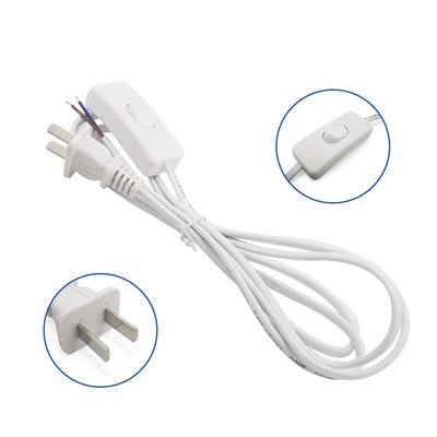 1,8 m čiernobiely kábel so stmievateľným spínačom a zástrčkou pre EÚ a USA, modulátor svetla, stmievač, ovládač stolovej lampy, napájací kábel AC110V/220V