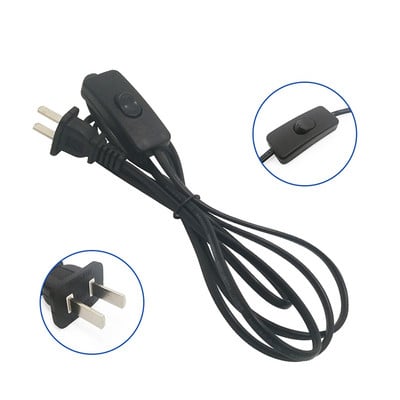 1,8 m čiernobiely kábel so stmievateľným spínačom a zástrčkou pre EÚ a USA, modulátor svetla, stmievač, ovládač stolovej lampy, napájací kábel AC110V/220V