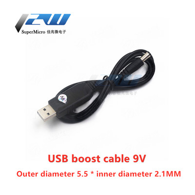 USB Power Boost Line DC 5V kuni DC 9V / 12V Step UP moodul USB-muunduri adapteri kaabel 2,1x5,5 mm pistik