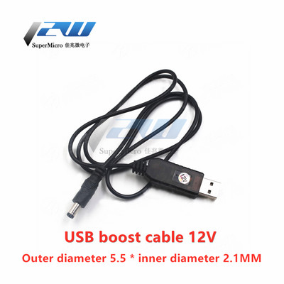 USB Power Boost Line DC 5V kuni DC 9V / 12V Step UP moodul USB-muunduri adapteri kaabel 2,1x5,5 mm pistik