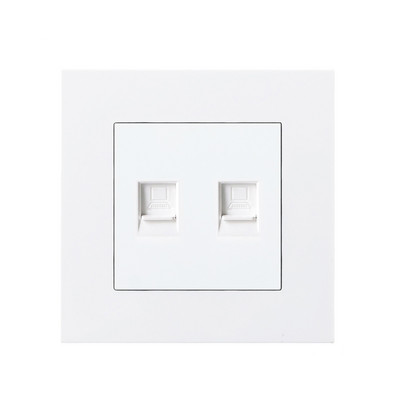 Avoir PC plastový panel internetová TV zásuvka RJ45 s TV zásuvkou duálny RJ45 port dátová zásuvka 86mm * 86mm