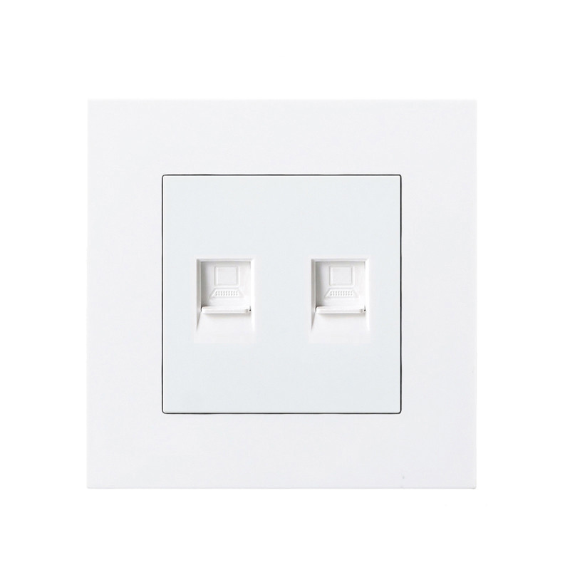 Avoir PC plastový panel internetová TV zásuvka RJ45 s TV zásuvkou duálny RJ45 port dátová zásuvka 86mm * 86mm