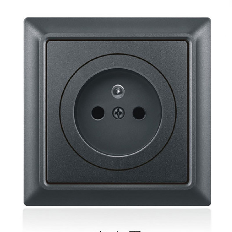 ES standartiniai elektros lizdai Prancūziški kištukiniai maitinimo lizdai 16A/250V metalinės konstrukcijos įmontuotas sieninis lizdas namų tobulinimui