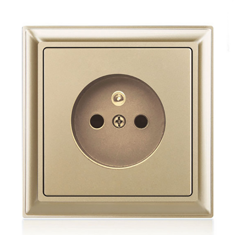 ES standartiniai elektros lizdai Prancūziški kištukiniai maitinimo lizdai 16A/250V metalinės konstrukcijos įmontuotas sieninis lizdas namų tobulinimui