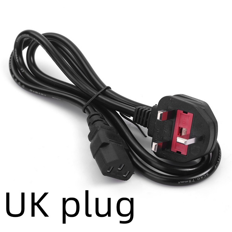 3PIN EU maitinimo laidas JAV JK AU kištukas IEC C13 maitinimo adapterio laidas, skirtas Dell stalinio kompiuterio monitoriui HP Epson spausdintuvas LG TV projektorius
