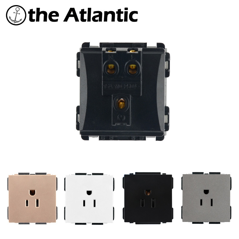 Séria S - modul zásuvky pre USA typu B pre USA a Mexiko Funkčný modul DIY Kombinovaná zásuvka Čierna Biela Zlatá Sivá