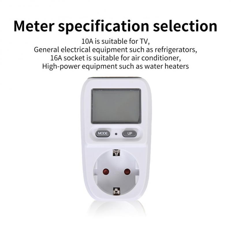 Nutikas pistik elektrienergia tarbimise arvesti elektriarve arvesti 3680 W nutikas kodu toitemonitor, väljundpinge võimsuse mõõtmine