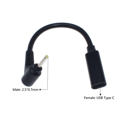 Laptop DC tápadapter átalakító Asus EEE PC X101 X101H X101CH USB Type C aljzathoz 2,5*0,7 mm-es töltőkábelhez