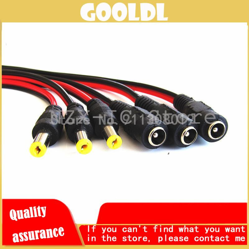 10db/tétel 2,1x5,5 mm-es dugós csatlakozóaljzat 12V DC táp Pigtail kábelcsatlakozó CCTV-hez kamera csatlakozó farok hosszabbító 12V24v DC vezeték