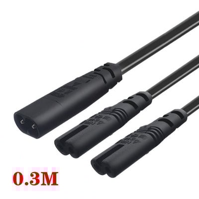 Napájací kábel C7 s prepínačom, obrázok 8, predlžovací kábel IEC 320 C8 až C7 s prepínačom zapnutia/vypnutia, napájacie káble C7 s prepínačom a krátkymi vodičmi