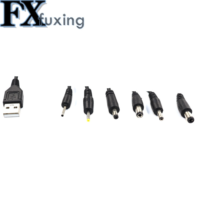 1 vnt. USB A kištukas iki 2,0 * 0,6 mm 2,5 * 0,7 mm 3,5 * 1,35 mm 4,0 * 1,7 mm 5,5 * 2,1 mm 5,5 * 2,5 mm 5 V nuolatinės srovės kištuko kabelio jungtis 5521 5525 4,0 x 1,7 250