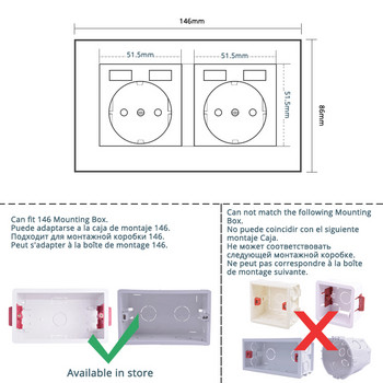 Coswall Simple Style PC Panel EU Russia Spain Wall Socket + Θηλυκή υποδοχή τηλεόρασης με υποδοχή δεδομένων Internet CAT5E RJ45