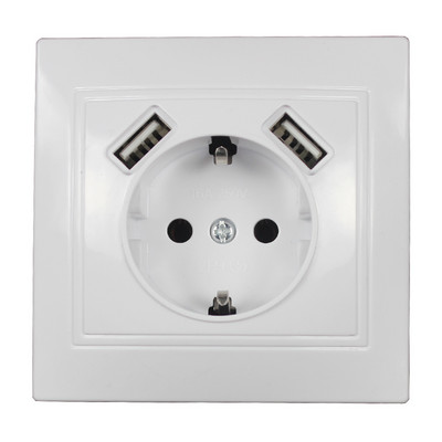 USB fali aljzat Ingyenes szállítás Dupla USB port 5V 2A usb fali csatlakozó kiváló minőségű usb fali fali steckdose L2-01