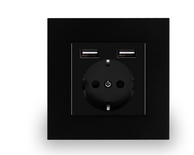 Nástenná USB zásuvka, mnoho nových štýlov panelov, zásuvka do spálne, AC 110V-250V 16A vstavaná, dvojitá USB zásuvka v štandarde EÚ