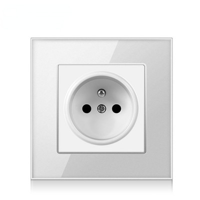 Francia szabványos csatlakozó, üvegfal, francia tápegység, 16a 220V földelő aljzat, gyermekvédelmi ajtó