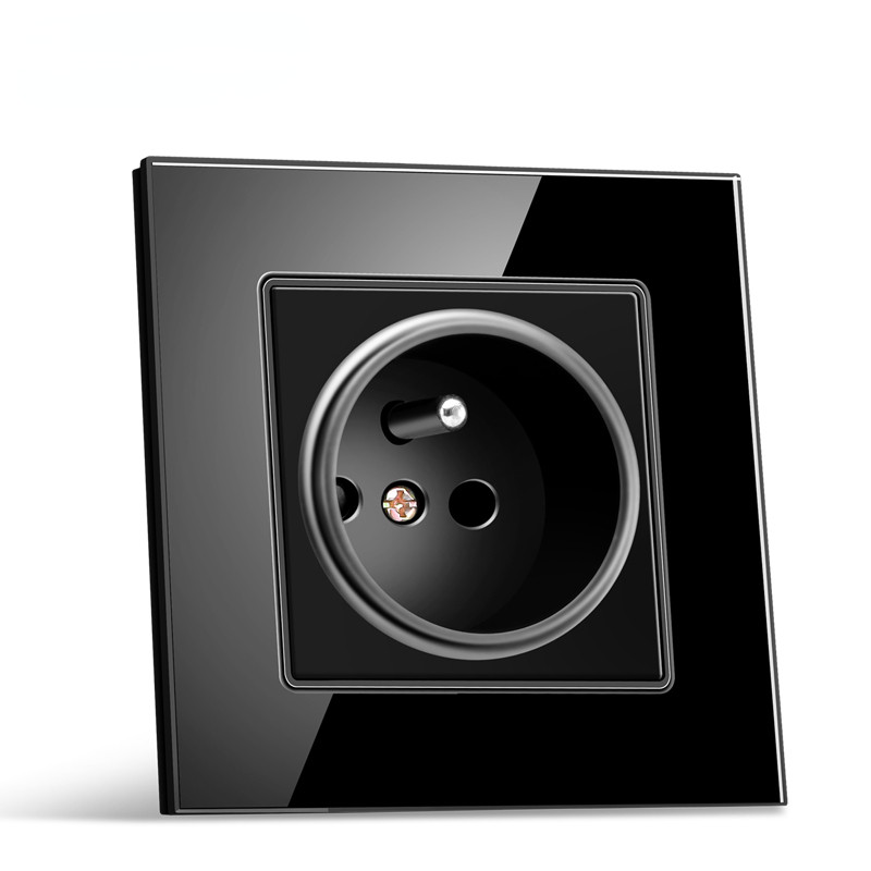 Francia szabványos csatlakozó, üvegfal, francia tápegység, 16a 220V földelő aljzat, gyermekvédelmi ajtó