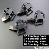 1 бр. Черен нов TW64 68 за смарт часовник Универсален USB кабел за зареждане Щипка за зарядно устройство 2/3 пина Разстояние между 4/5,5/6 мм