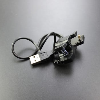 1 бр. Черен нов TW64 68 за смарт часовник Универсален USB кабел за зареждане Щипка за зарядно устройство 2/3 пина Разстояние между 4/5,5/6 мм