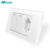 20A Brazilia Priză de perete USB Tomada&Type C Presostat de alimentare Plastic temperat/Sticlă Poziție panou Priză Jack Priză Acasă Birou