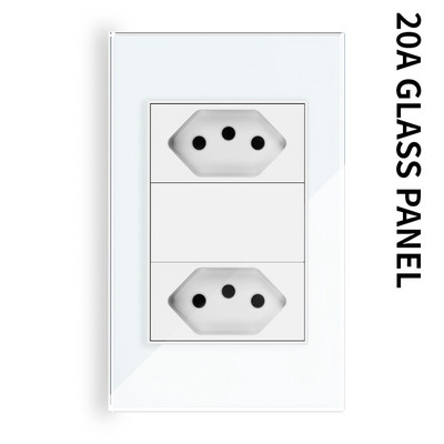 20A Brazilia Priză de perete USB Tomada&Type C Presostat de alimentare Plastic temperat/Sticlă Poziție panou Priză Jack Priză Acasă Birou