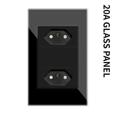 20A Brazilia Priză de perete USB Tomada&Type C Presostat de alimentare Plastic temperat/Sticlă Poziție panou Priză Jack Priză Acasă Birou